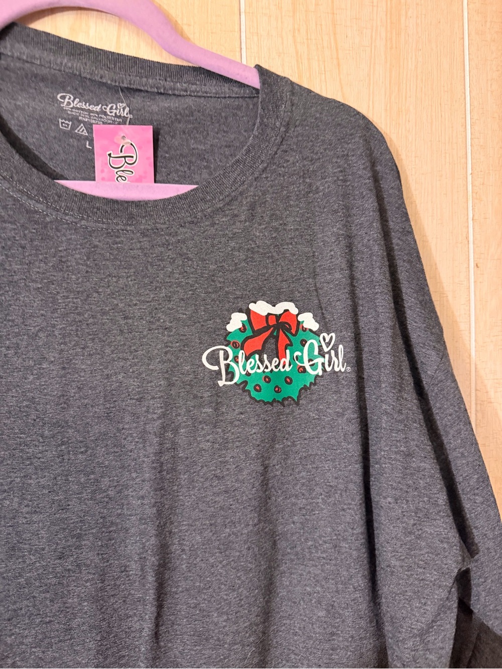 Blessed Girl Charcoal Gray Long Sleeve Tee - Picture 2 of 3